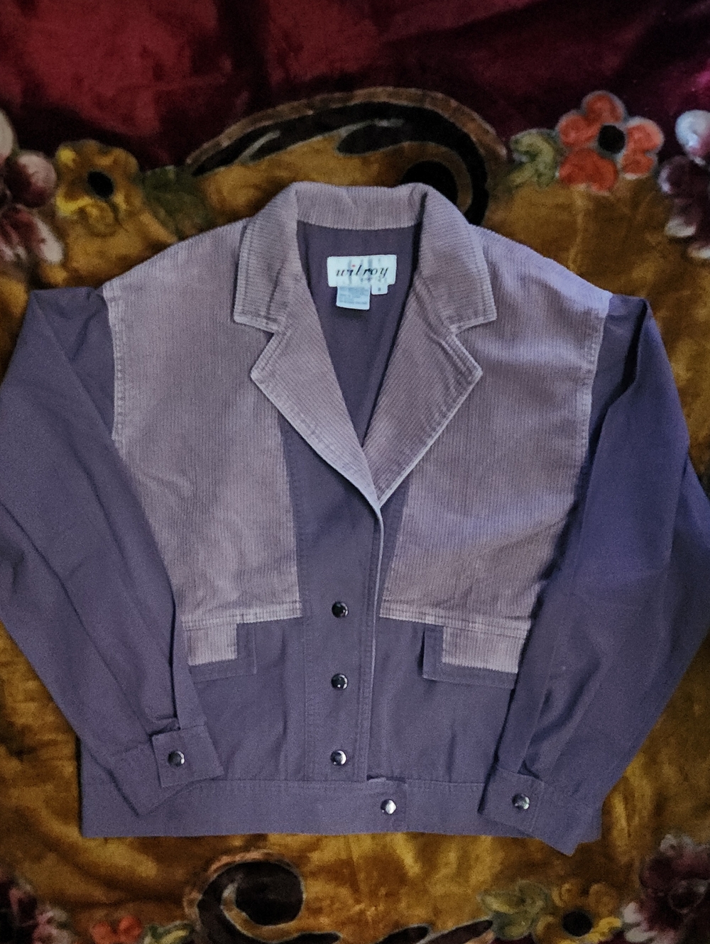 Vintage Purple Corduroy Panel Jacket